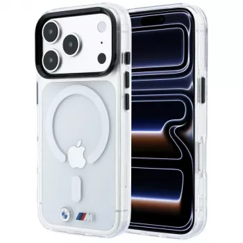 Husă MagSafe BMW M IML Glossy Metal Logo & Trims pentru iPhone 18 Pro / 17 Pro - transparent