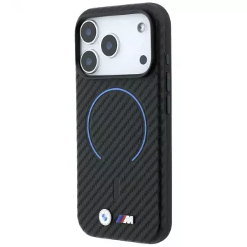 Husă MagSafe BMW M Carbon Printed Ring pentru iPhone 18 Pro / 17 Pro - neagră