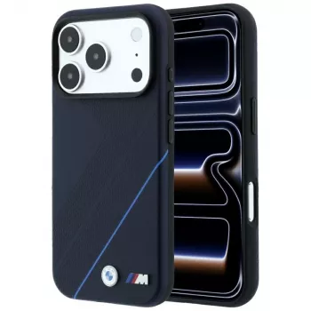 Husă MagSafe BMW M Tire Track Blue Line pentru iPhone 18 Pro Max / 17 Pro Max - bleumarin