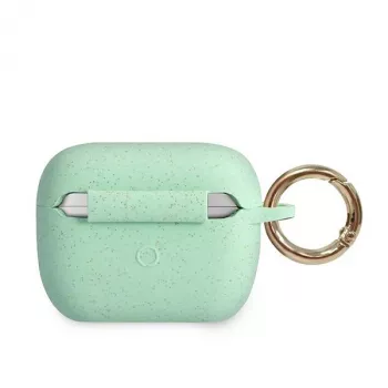 Husă GUESS GUACAPSILGLGN pentru AirPods Pro, verde, silicon cu sclipici