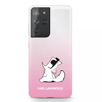 Husă rigidă Karl Lagerfeld KLHCS21LCFNRCPI pentru S21 Ultra, roz, Choupette Fun