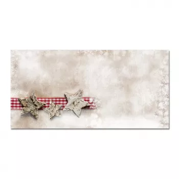 Plic de Crăciun Sigel DU049 DIN long (DL, 110 x 220 mm), Winter Chalet, maro/roșu, 90 g/m²