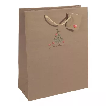 Pungi cadou de Crăciun SIGEL GT040 cu motiv mere, 26 x 33 cm, 5 buc.