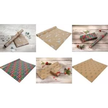 Rolă de hârtie de ambalat cadouri SIGEL GP120, design urs polar, 5 m x 70 cm, multicoloră, 80 g/m²
