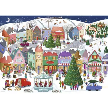 Puzzle Ravensburger Orașul fermecat de Crăciun (1000 piese)