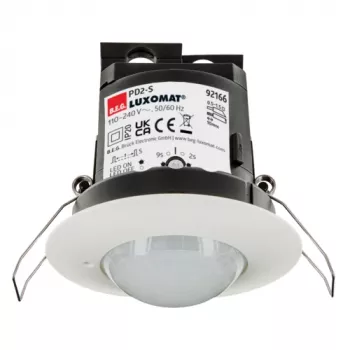 BEG BRCK LUXOMAT PD2-Slave Presence Detector, White, Ceiling Flush-Mount, PIR, 360°, Ø8m Presence, Ø24m Motion, IP20, Slave Unit for Master Detectors