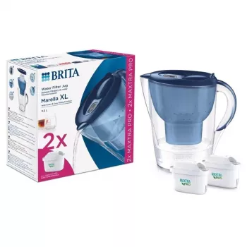 Cană filtrantă BRITA MARELLA XL cu 2 filtre MAXTRA+, capacitate totală 3,5 l, albă