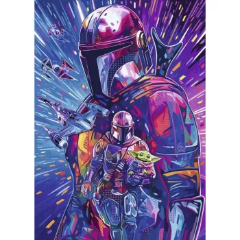 Puzzle RAVENSBURGER Star Wars Hyper Space Collection: The Mandalorian (500 piese, piese mari)