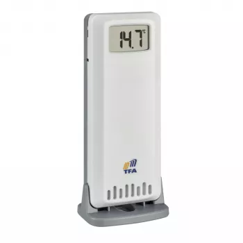 TFA 30.3900.02 ID-A0 Wireless Temperature and Humidity Sensor, 868 MHz, White