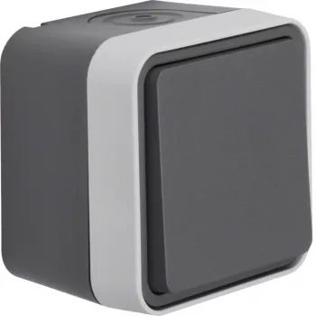 Hager WNC010 Întrerupător intermediar de suprafață, seria W.1, IP55, gri