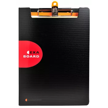 Exacompta Exaboard Clipboard A4 negru polipropilenă cu clemă metalică și inel de agățare