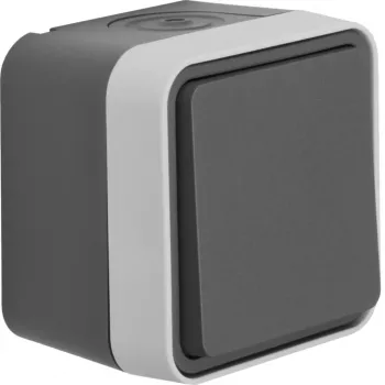 Hager WNC020 Buton de suprafață, 1 pol NO, IP55, gri