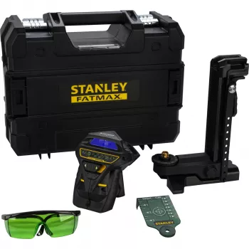 Stanley FatMax X3G Nivel laser cu fascicul verde 360° cu 3 plane, cu valiză TSTAK, rază 35m, Li-Ion 10.8V