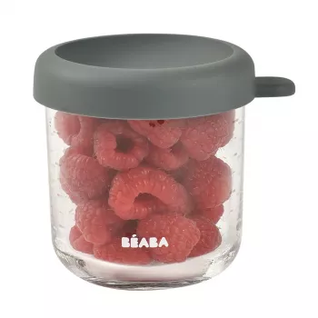 BEABA Borcan de sticlă pentru depozitare cu capac etanș 250 ml Mineral