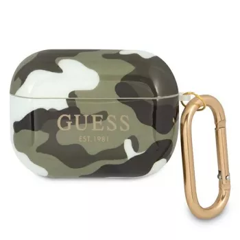 GUESS GUAPUCAMA Husă AirPods Pro verde/khaki colecția Camo