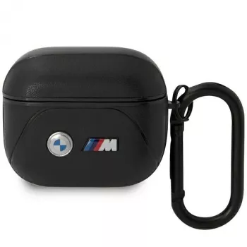 BMW BMA322PVTK Husă AirPods generația 3 neagră piele linie curbă