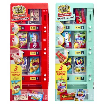 Set de joacă MGA's Miniverse Vending Machine - Make It Mini Food Diner Seria 1, 4 capsule surpriză, fanta de monede și distribuitor interactive, miniaturi de mâncare de colecție, de la 8 ani