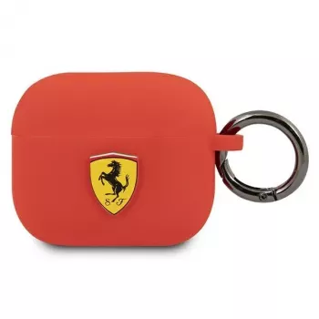 Ferrari FEA3SILRE Husă silicon pentru Apple AirPods generația 3, roșie