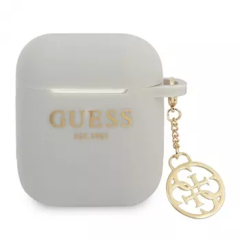 GUESS GUA2LSC4EG Husă AirPods 1/2 gri silicon Charm 4G Collection