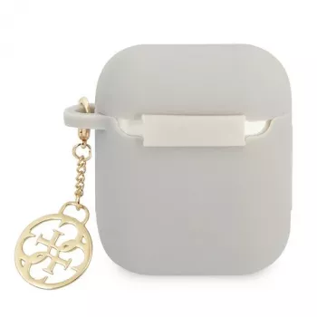 GUESS GUA2LSC4EG Husă AirPods 1/2 gri silicon Charm 4G Collection