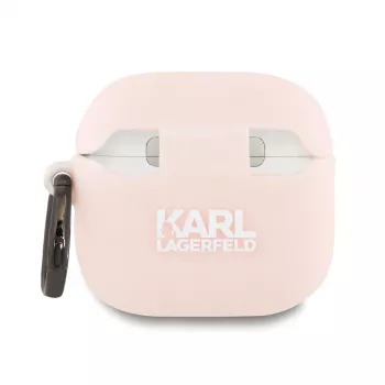 Karl Lagerfeld Husă silicon 3D Choupette Head pentru AirPods 4 - roz
