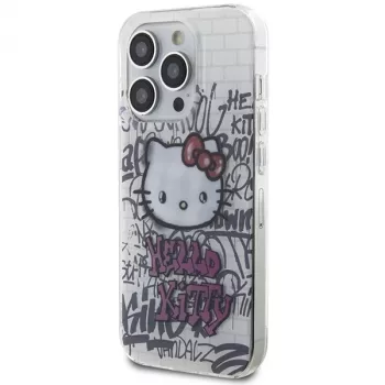 Hello Kitty HKHCP14XHDGPHT iPhone 14 Pro Max 6,7 inch Husă rigidă albă IML Kitty On Bricks Graffiti