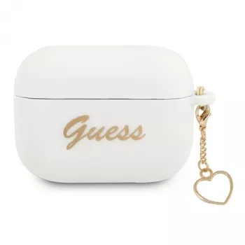 Guess GUAPLSCHSH husă AirPods Pro albă din silicon Charm Heart Collection