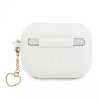 Guess GUAPLSCHSH husă AirPods Pro albă din silicon Charm Heart Collection