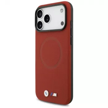 BMW M FW Metal Logo husă MagSafe pentru iPhone 17 Pro Max, roșu