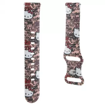 Hello Kitty curea universală din silicon pentru ceas cu model Graffiti Tags, roz, 20mm