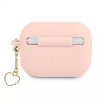 GUESS husă AirPods Pro roz din silicon Charm Heart Collection