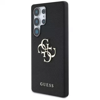 GUESS Grained Big 4G Logo Small Classic Logo husă pentru Samsung Galaxy S25 Ultra - neagră
