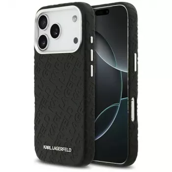 Husă MagSafe Karl Lagerfeld FW Stamped Karl pentru Apple iPhone 17 Pro neagră