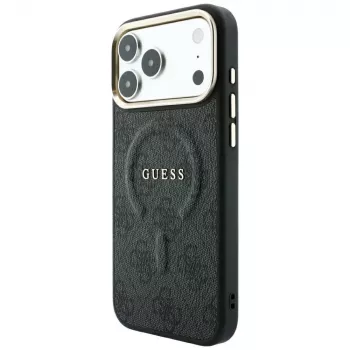GUESS Embossed 4G Classic husă MagSafe pentru iPhone 17 Pro Max / 18 Pro Max - neagră