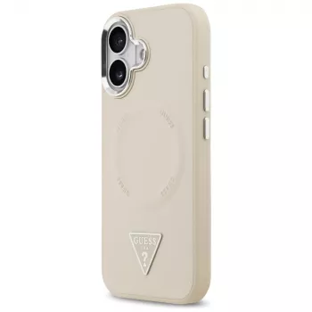 GUESS Triangle Logo husă MagSafe pentru iPhone 17 – bej