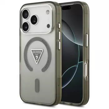 GUESS IML Gradient Triangle Logo husă MagSafe pentru iPhone 17 Pro - khaki