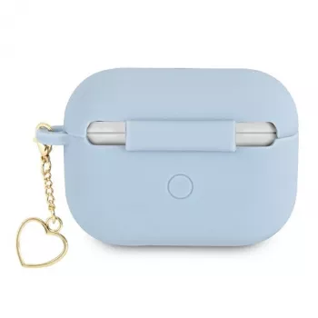 Husă GUESS pentru AirPods Pro Albastru Silicon Charm Heart Collection
