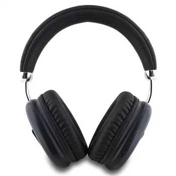 Căști over-ear GUESS Bluetooth 5.3 cu logo triunghi metalic - Negru