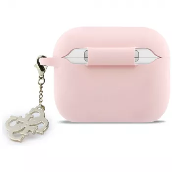 GUESS Silicone 4G Charm Case for AirPods Pro 3, Pink