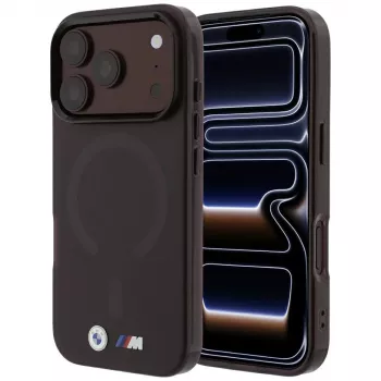 Husă BMW M IML Frosted Metal Logo & Trims MagSafe pentru iPhone 18 Pro / 17 Pro - Burgund