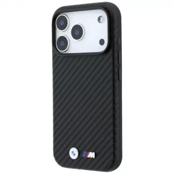 Husă BMW M Carbon Metal Logo MagSafe pentru iPhone 18 Pro Max / 17 Pro Max - Negru