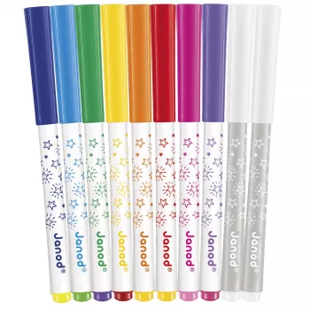Janod Magic Colour-Changing Felt Tip Pens, 10 Colours