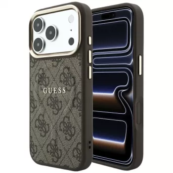 Husă GUESS Embossed 4G Classic MagSafe pentru iPhone 17 Pro Max / 18 Pro Max - Maro