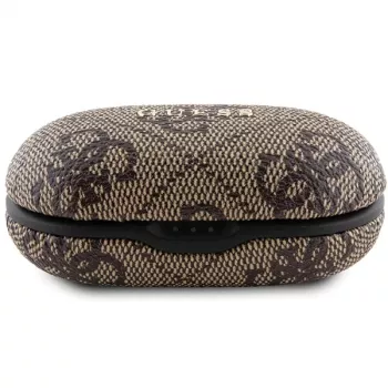 Căști true wireless Guess GUTWSP4EGW cu carcasă de încărcare, Bluetooth 5.3, ENC, Maro 4G Metal