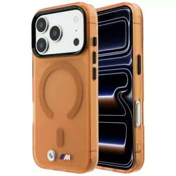 Husă MagSafe BMW M IML Frosted Metal Logo & Trims pentru iPhone 18 Pro Max / 17 Pro Max - Portocaliu