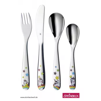 Set tacâmuri pentru copii WMF Unicorn 4 piese argintiu