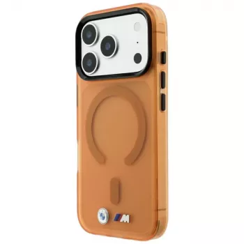 Husă MagSafe BMW M IML Frosted Metal Logo & Trims pentru iPhone 18 Pro / 17 Pro - Portocaliu
