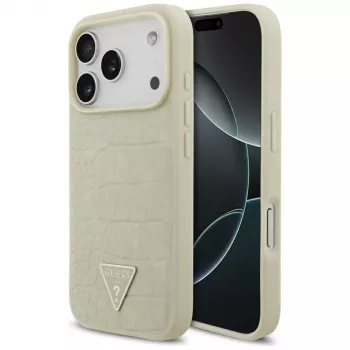 Husă MagSafe GUESS Croco Triangle Logo pentru iPhone 17 Pro - Auriu