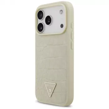 Husă MagSafe GUESS Croco Triangle Logo pentru iPhone 17 Pro - Auriu