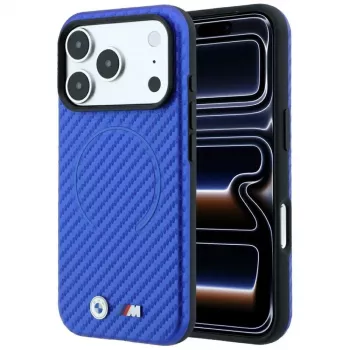 Husă MagSafe BMW M Carbon Printed Ring pentru iPhone 18 Pro Max / 17 Pro Max - Albastru